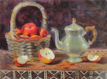 Apple Cinnamon Tea Watercolor - Giclee Print